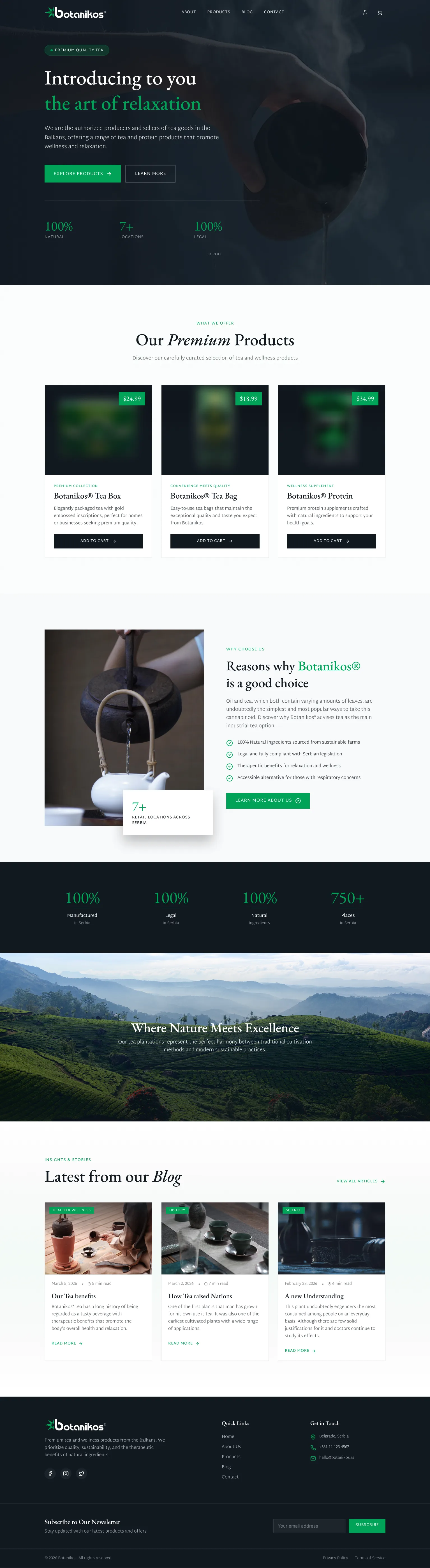 Botanikos website, desktop view