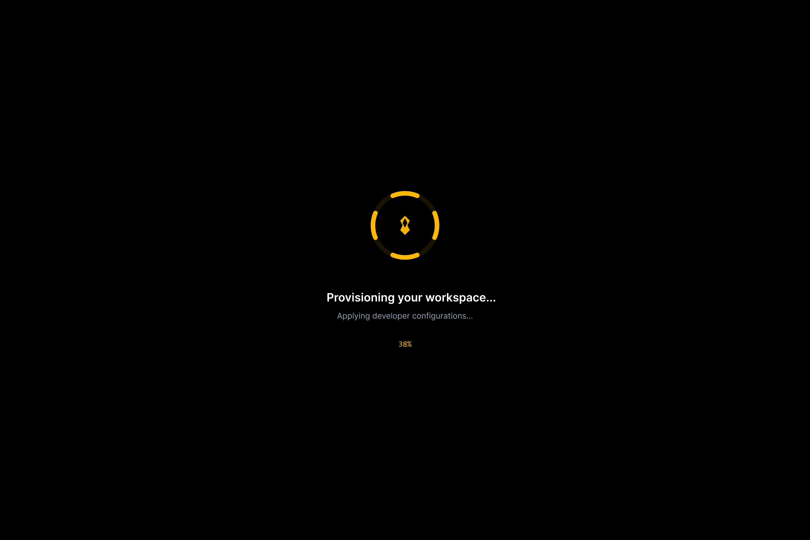 Setup transition screen