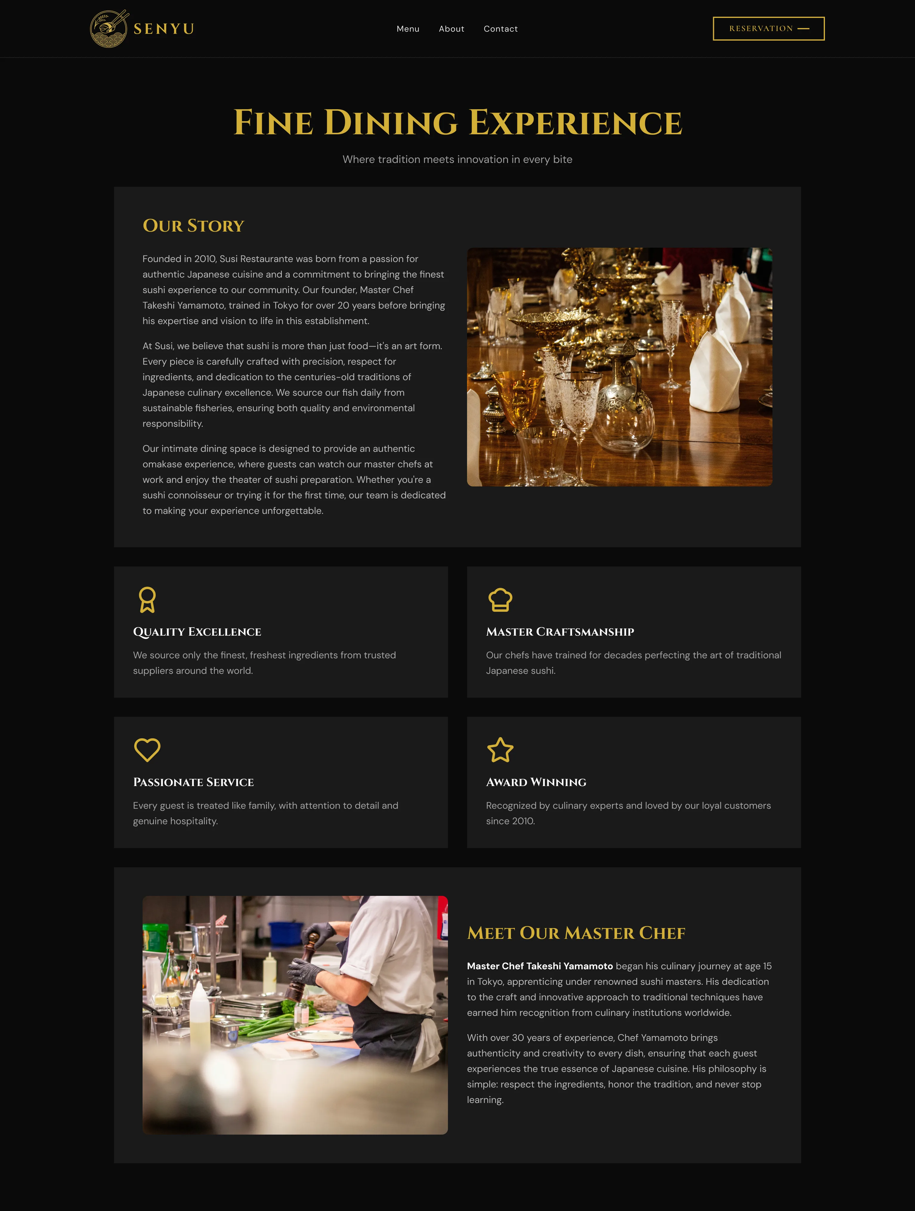 Screen 3, Fine dining experience