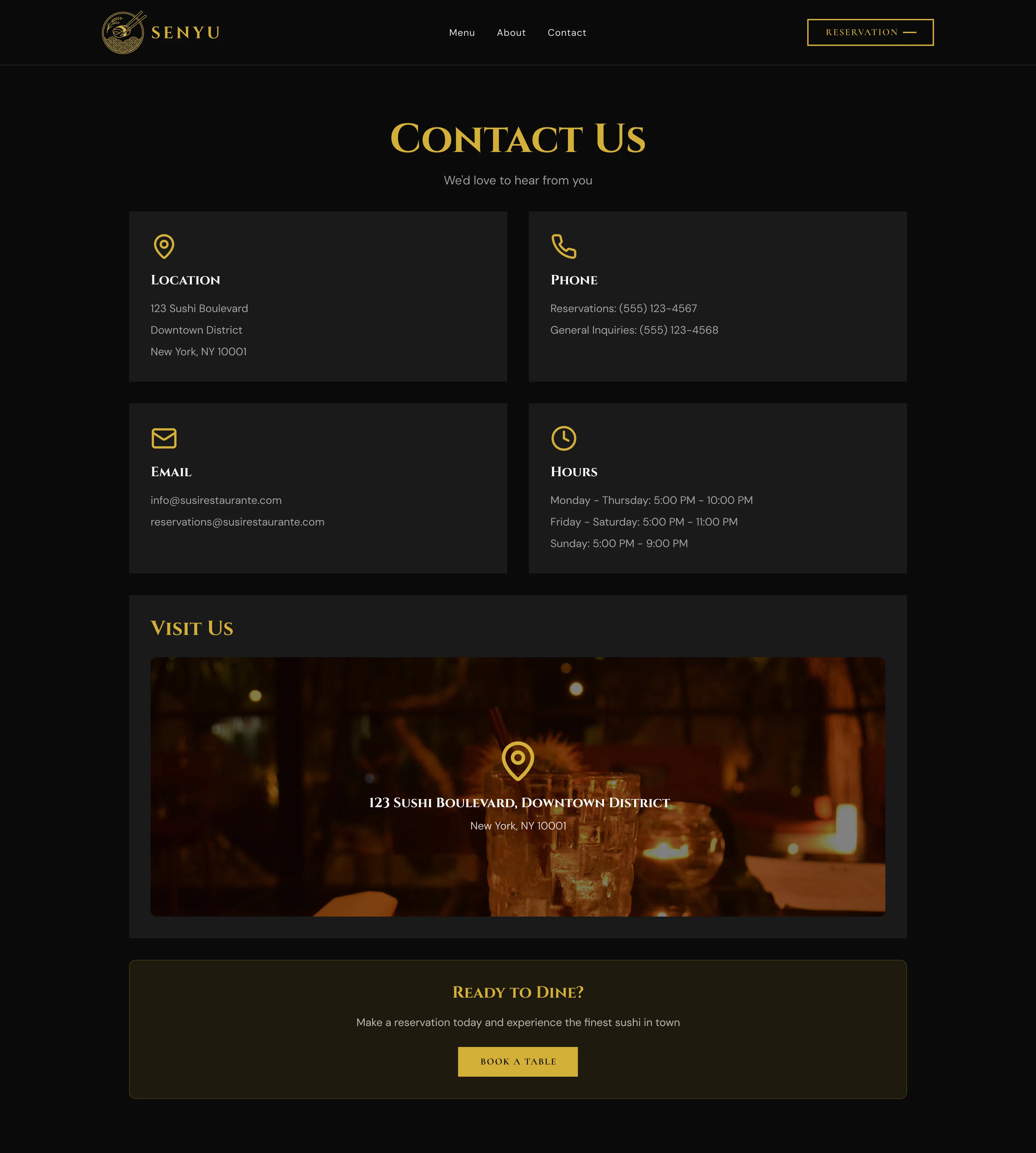 Screen 4, Contact page